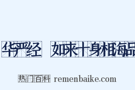 华严经·如来十身相海品是什么意思的图片